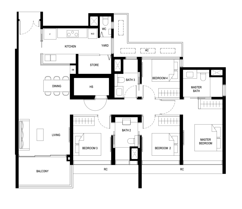 Lentor Hills Residences Floorplan 4 Bedroom