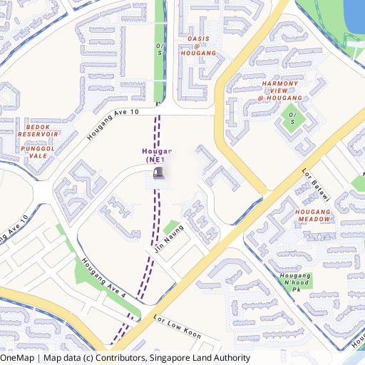 Hougang Central Residences location map showing surrounding area
