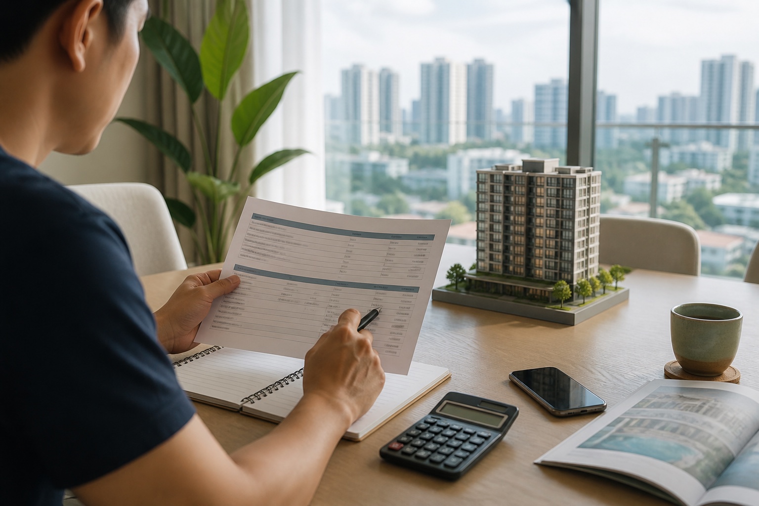 Singapore residential-property buyer reviewing Buyer’s Stamp Duty and the complete purchase budget