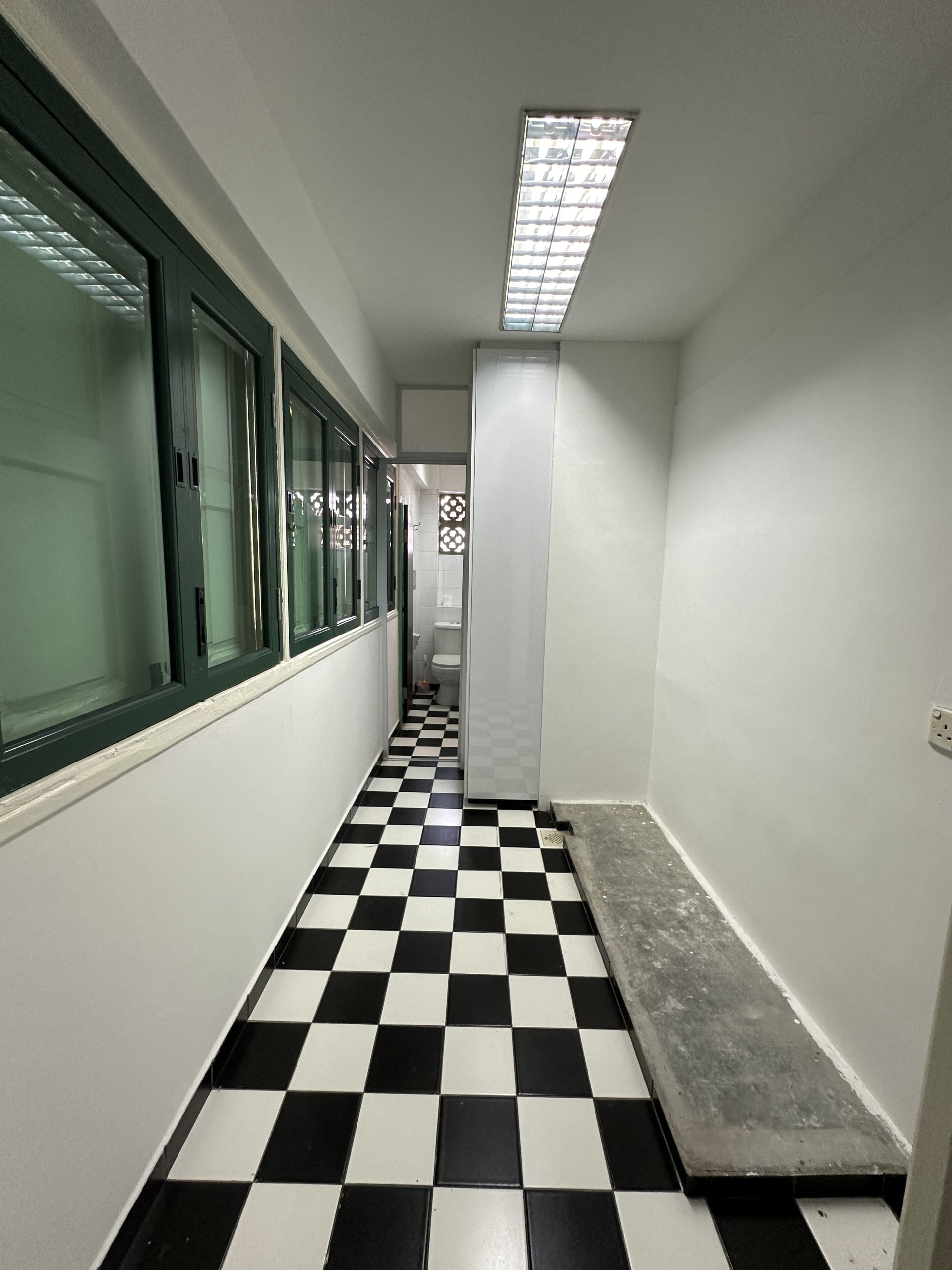 Rear corridor and service area of Cantonment Road shophouse