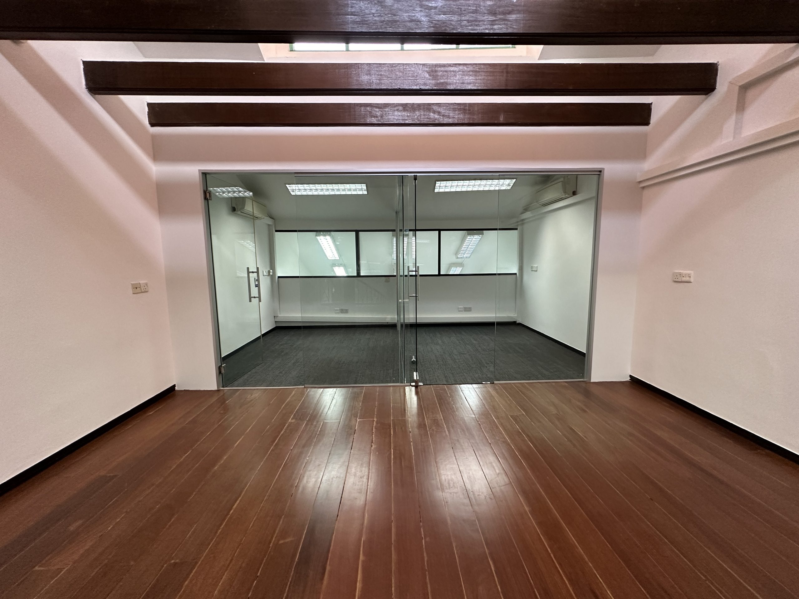 Upper floor office area in Cantonment Road shophouse