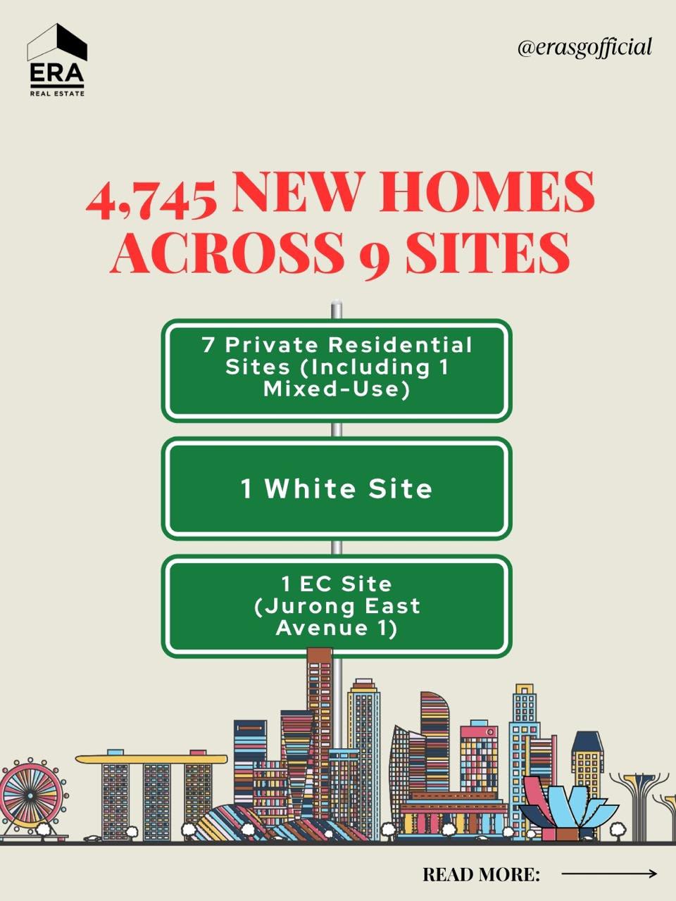 4,745 new homes across 9 Government Land Sales sites in Singapore