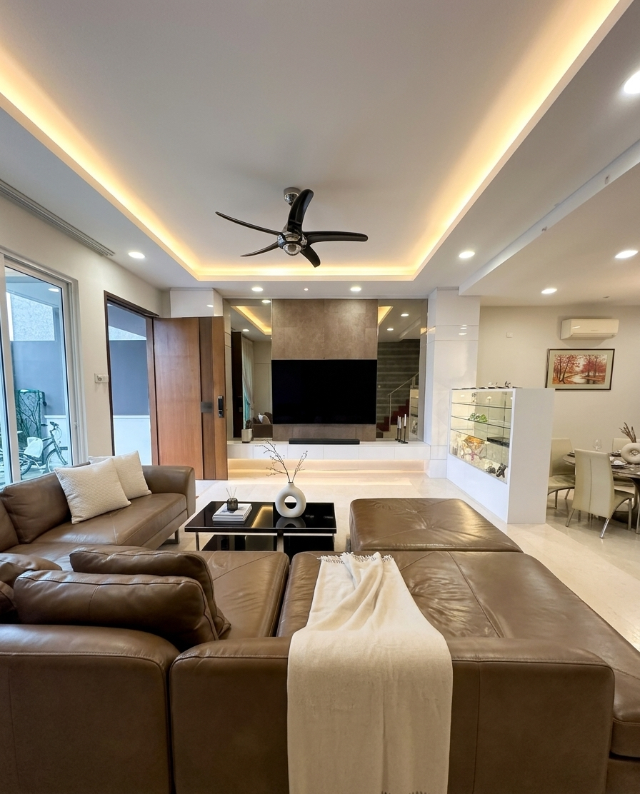 Seletar Hills terrace house living hall