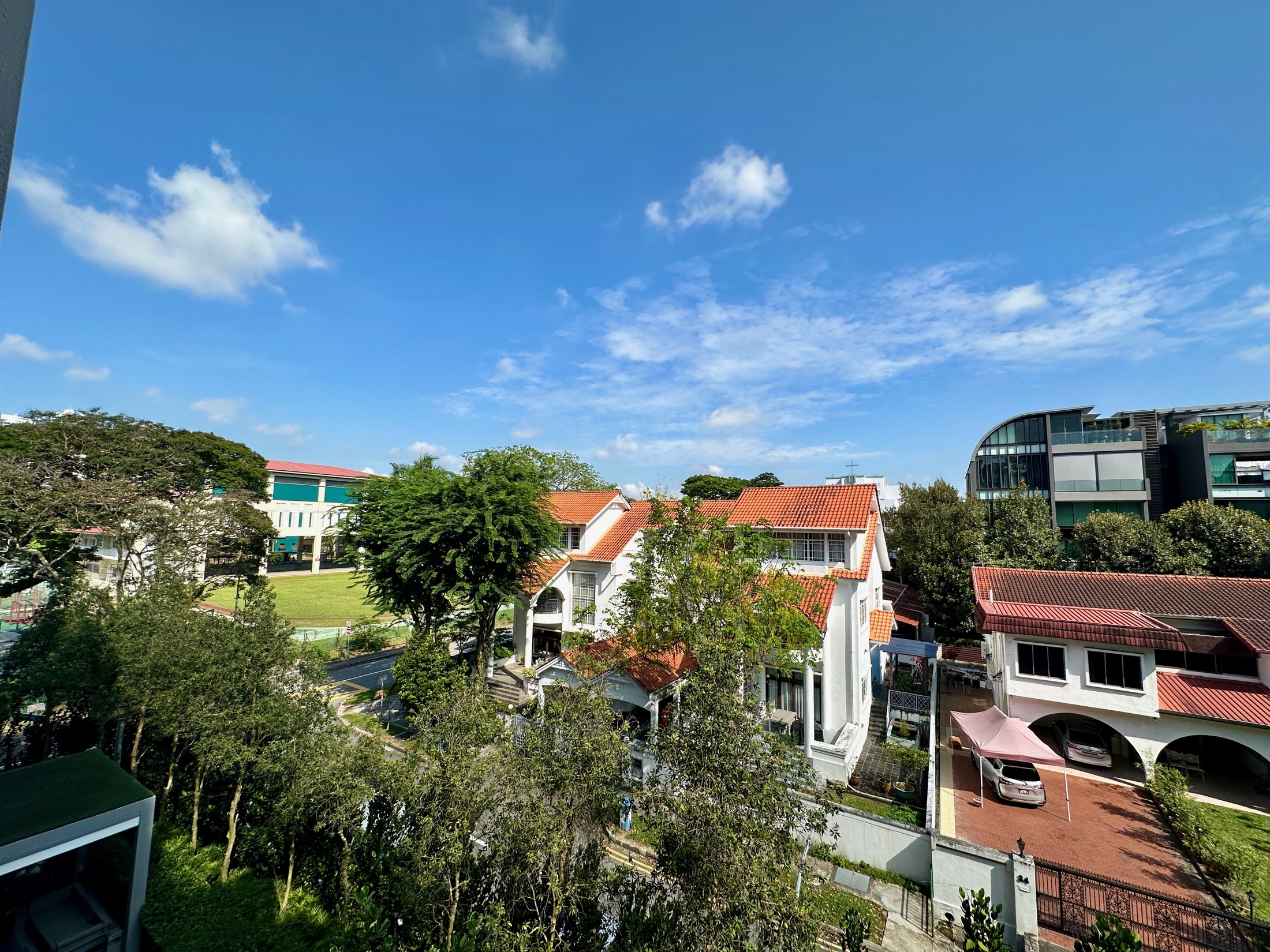 Open view from The Siena overlooking the surrounding Bukit Timah landed enclave