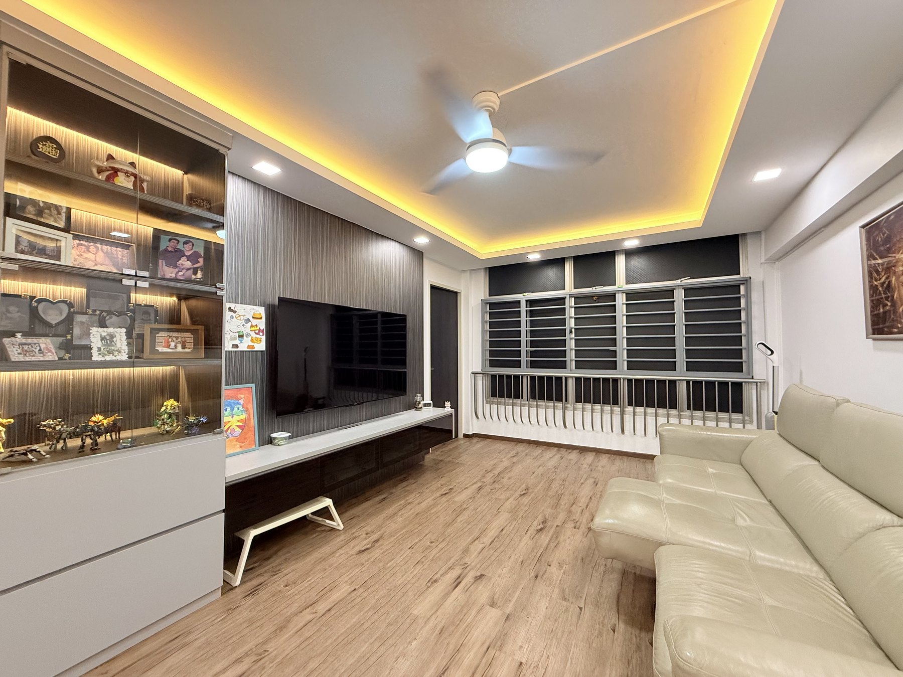 Renovated living hall of the Toa Payoh HDB upgrader case study