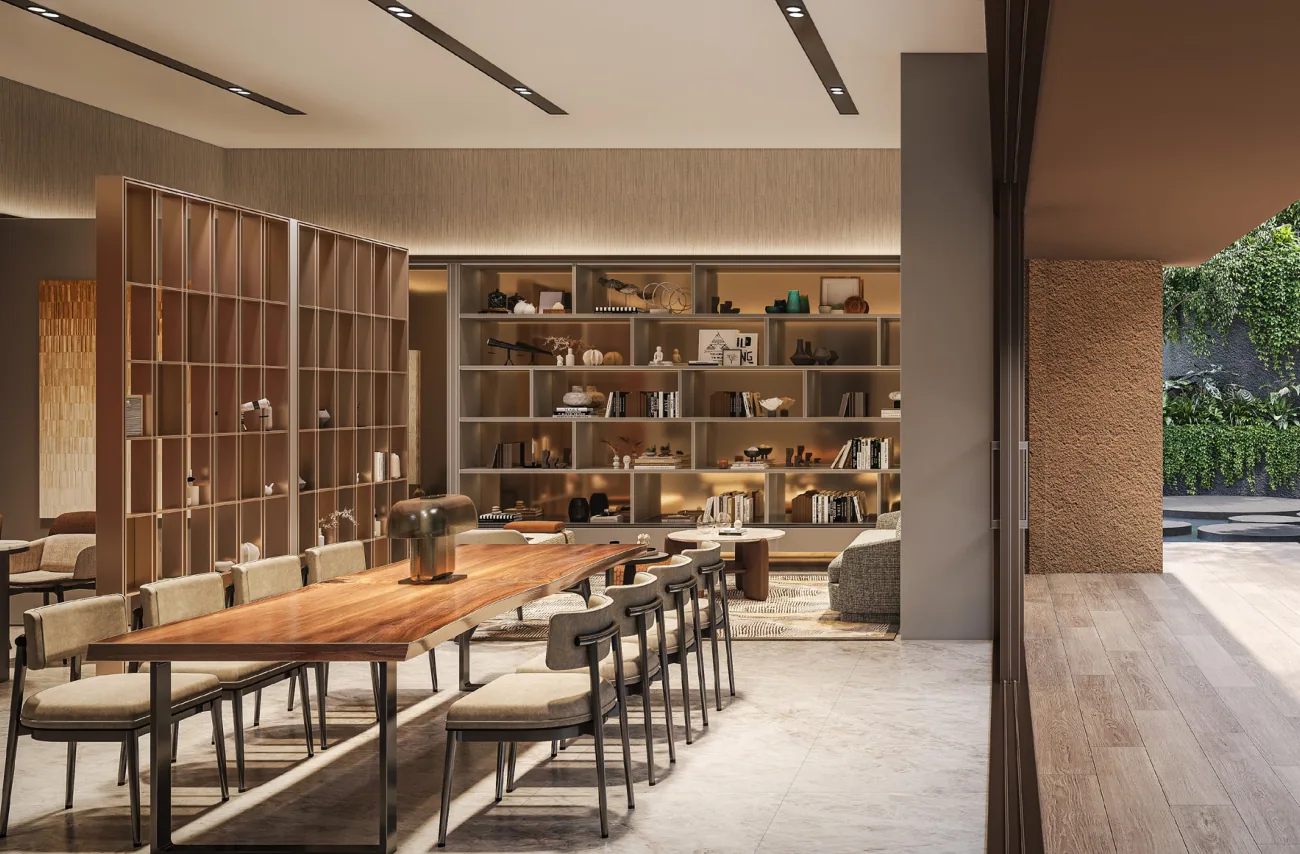 Developer artist impression of a club interior at Dunearn House