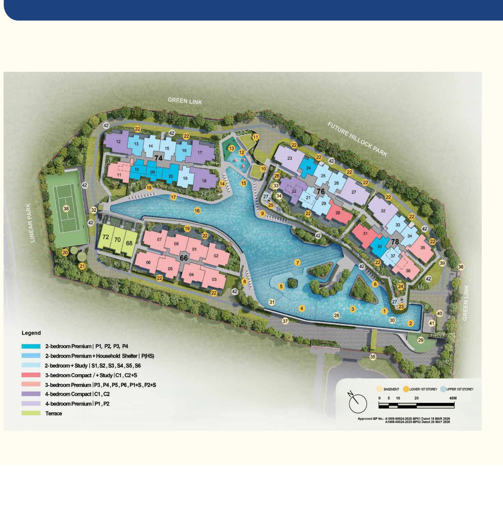 Developer site plan of Lentor Gardens Residences