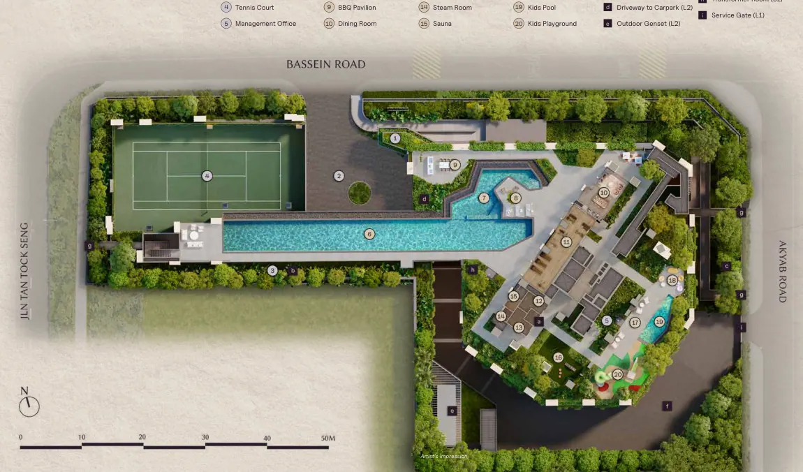 The Serra Residences Level 2 and 3 facilities site plan
